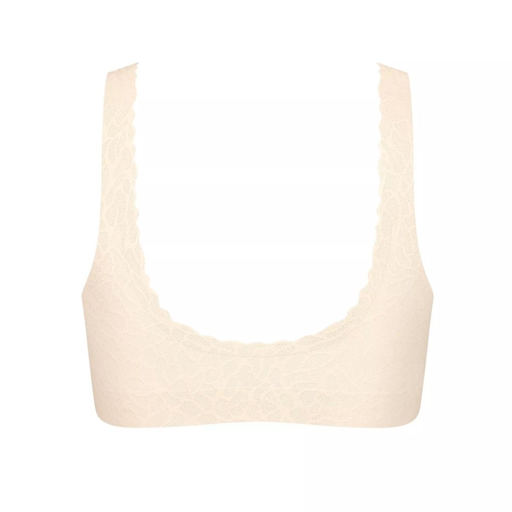 Sloggi Zero Feel Koronkowe Bralette Angora | 59036-APLN