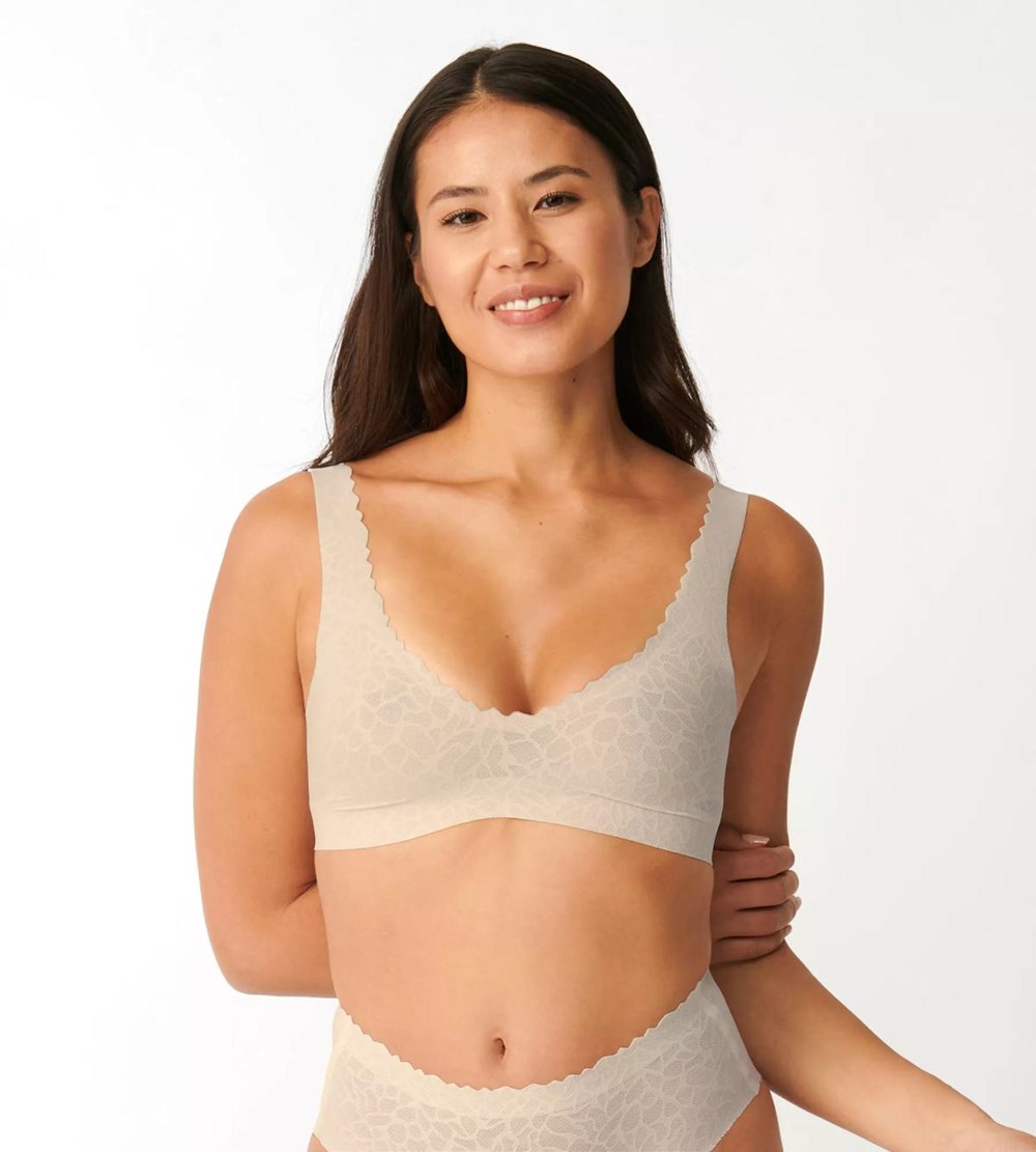 Sloggi Zero Feel Koronkowe Bralette Angora | 59036-APLN