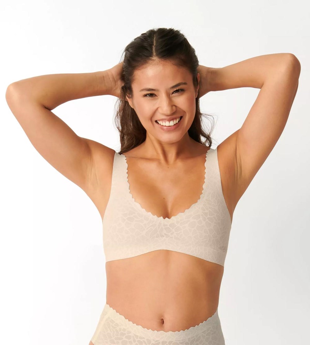 Sloggi Zero Feel Koronkowe Bralette Angora | 59036-APLN