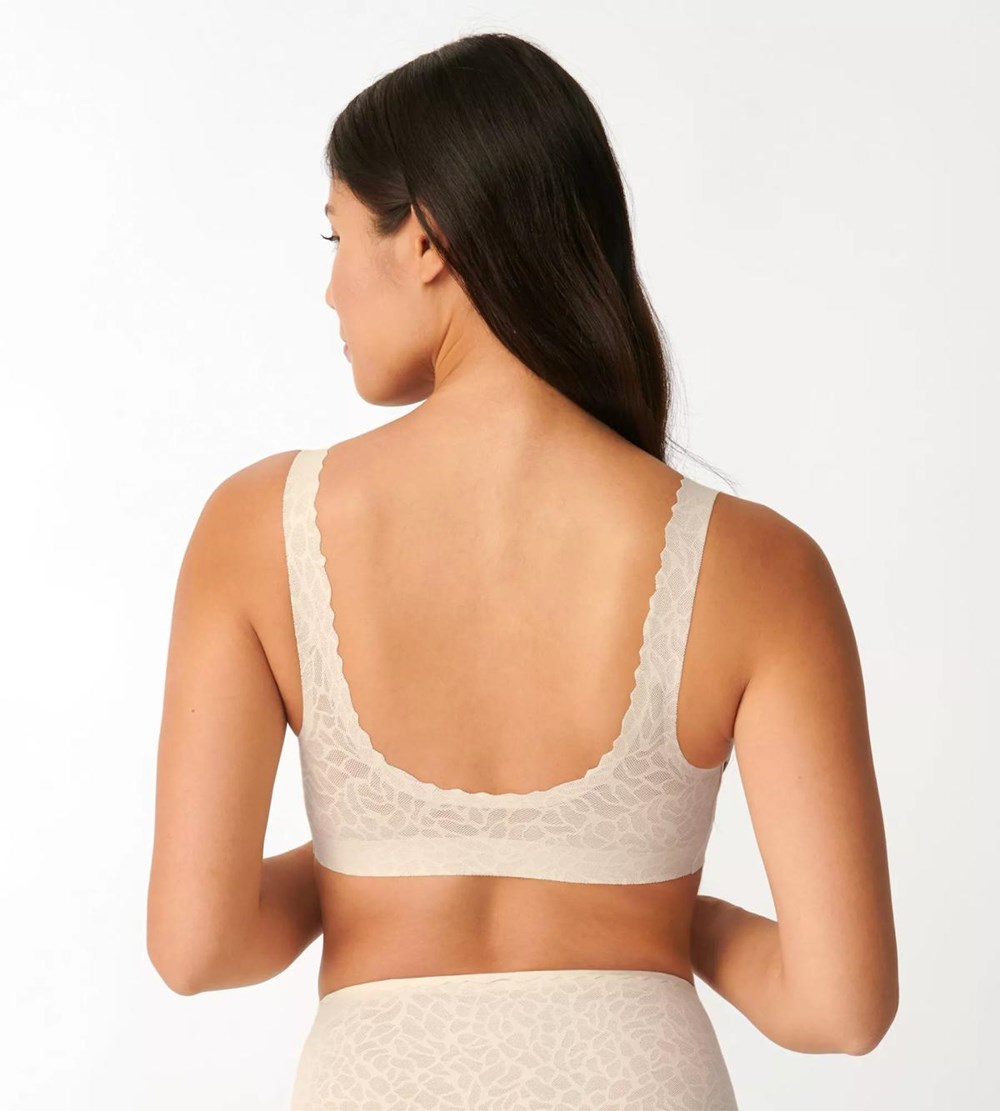 Sloggi Zero Feel Koronkowe Bralette Angora | 59036-APLN