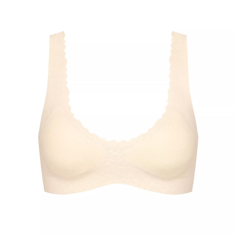 Sloggi Zero Feel Koronkowe Bralette Angora | 59036-APLN