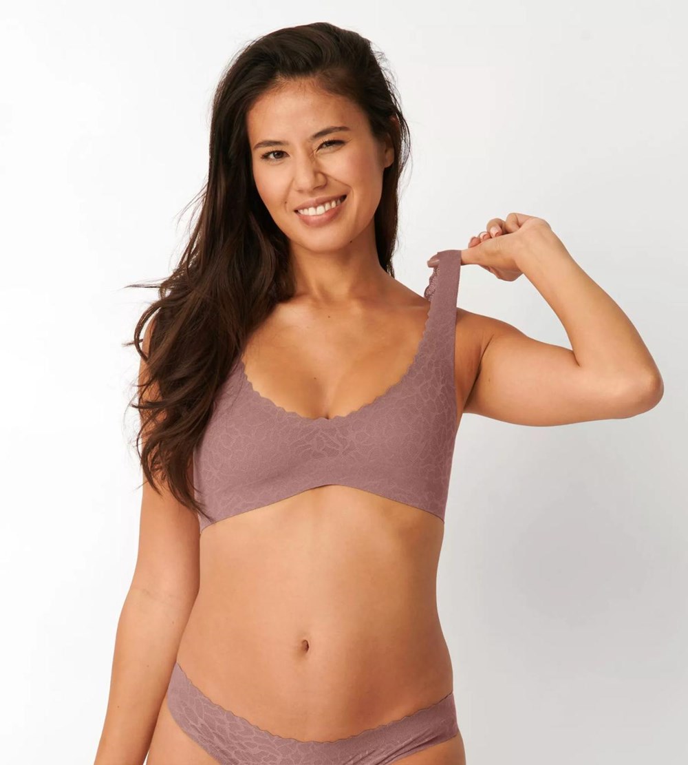 Sloggi Zero Feel Koronkowe Bralette Cacao | 98260-MKNI