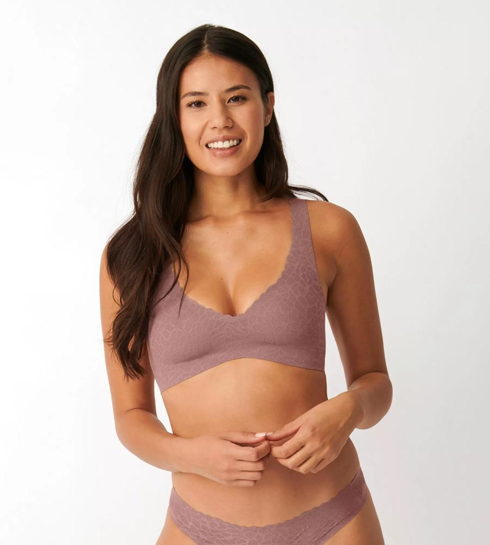 Sloggi Zero Feel Koronkowe Bralette Cacao | 98260-MKNI