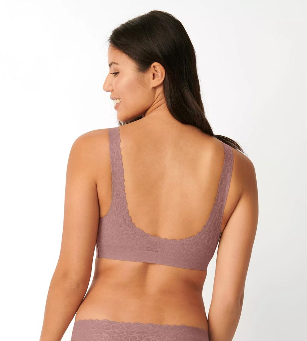 Sloggi Zero Feel Koronkowe Bralette Cacao | 98260-MKNI