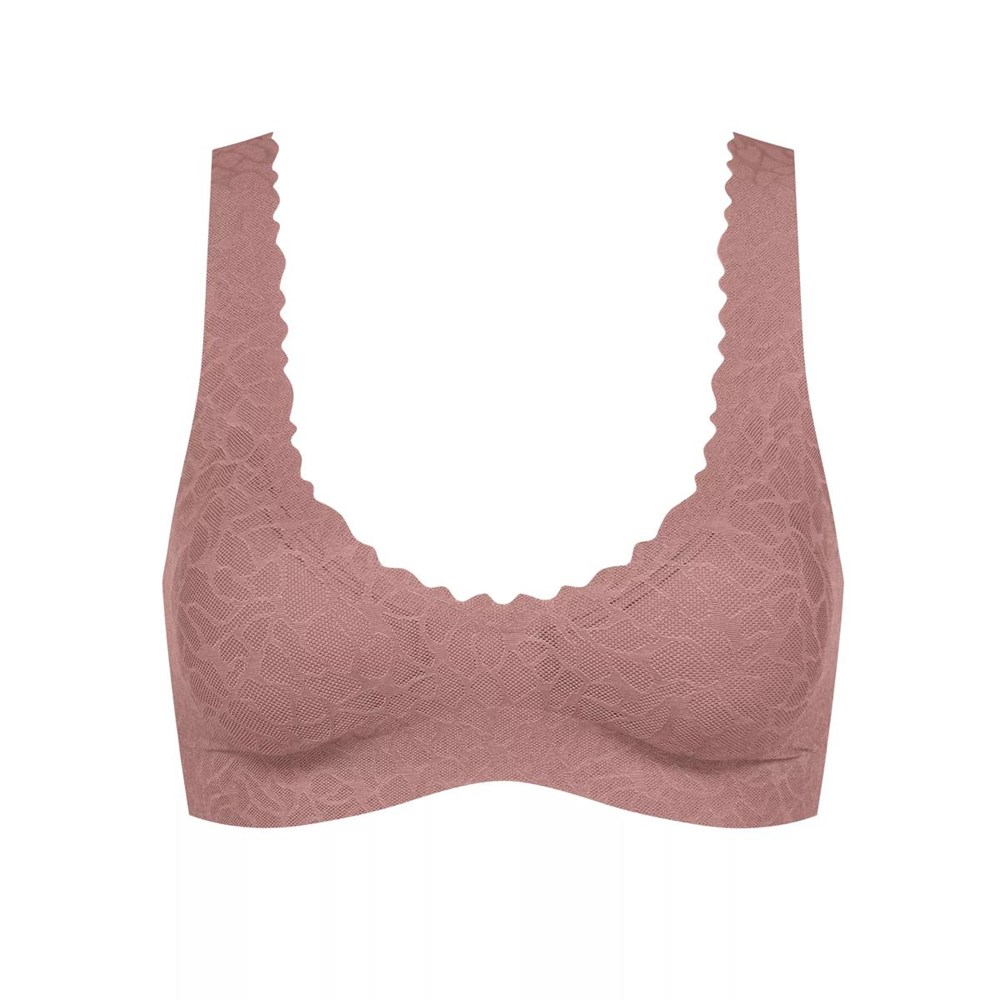 Sloggi Zero Feel Koronkowe Bralette Cacao | 98260-MKNI