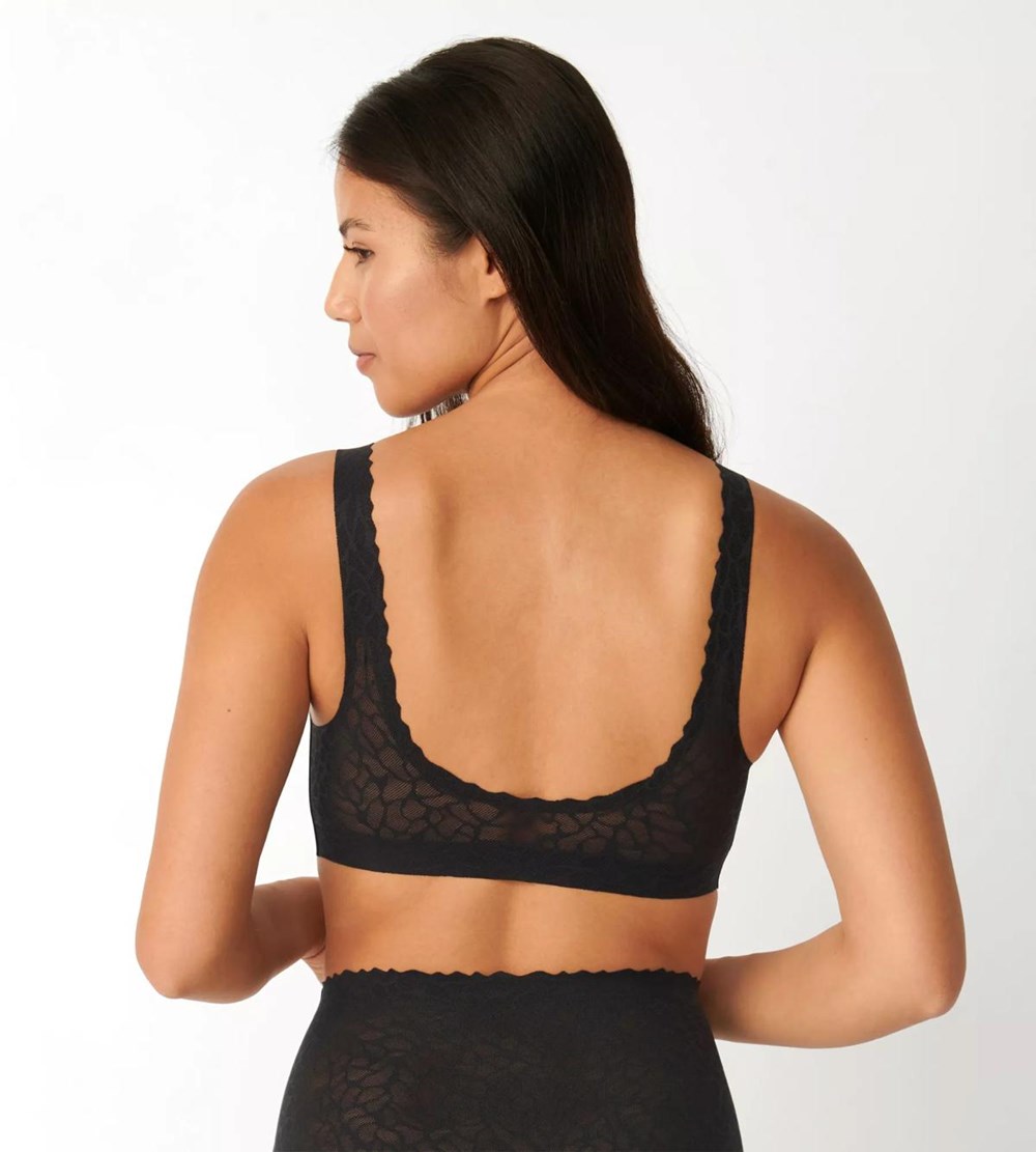 Sloggi Zero Feel Koronkowe Bralette Czarne | 48315-NVAU