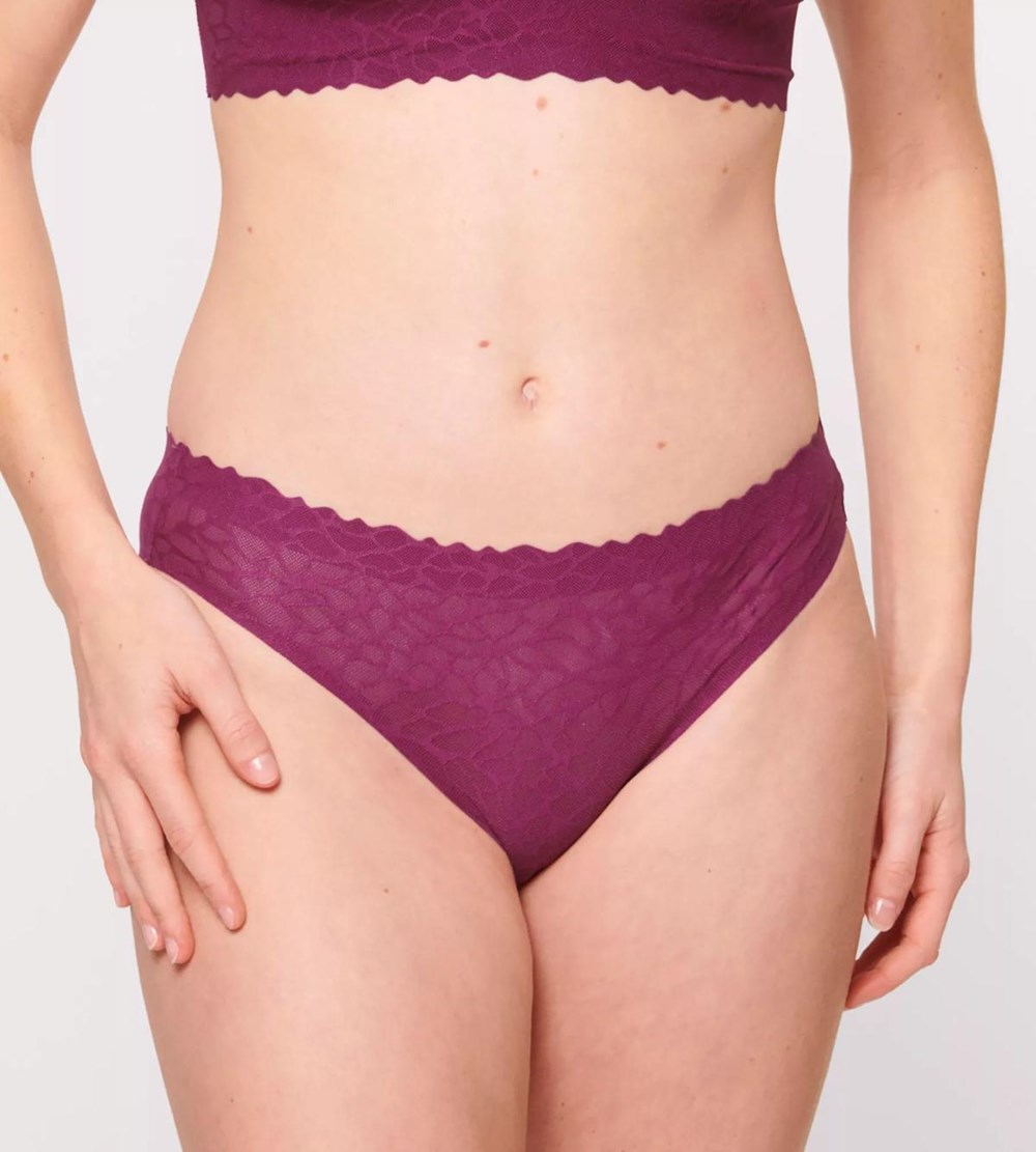 Sloggi Zero Feel Koronkowe Brazil Panty Wine | 48673-IPZQ