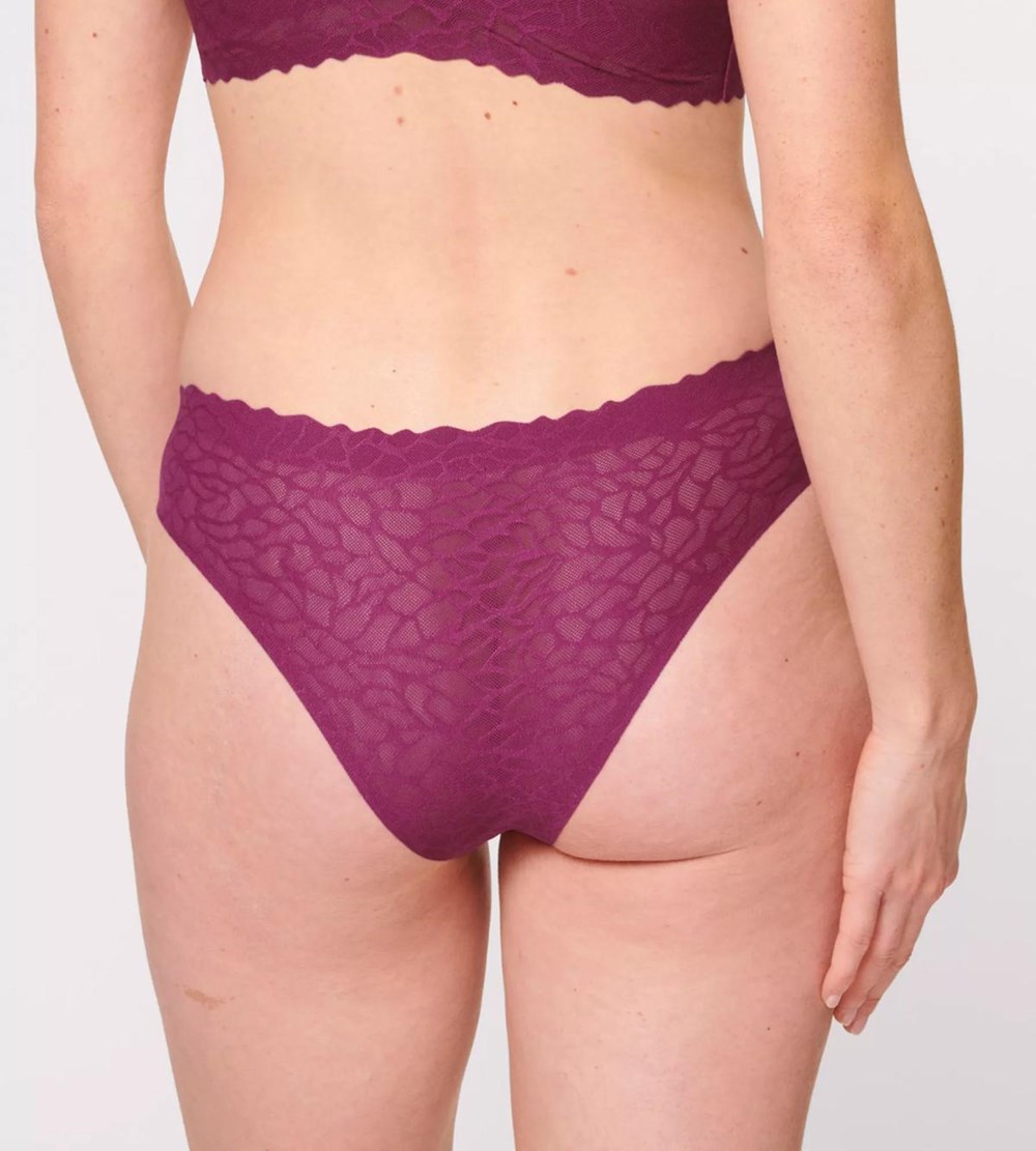 Sloggi Zero Feel Koronkowe Brazil Panty Wine | 48673-IPZQ