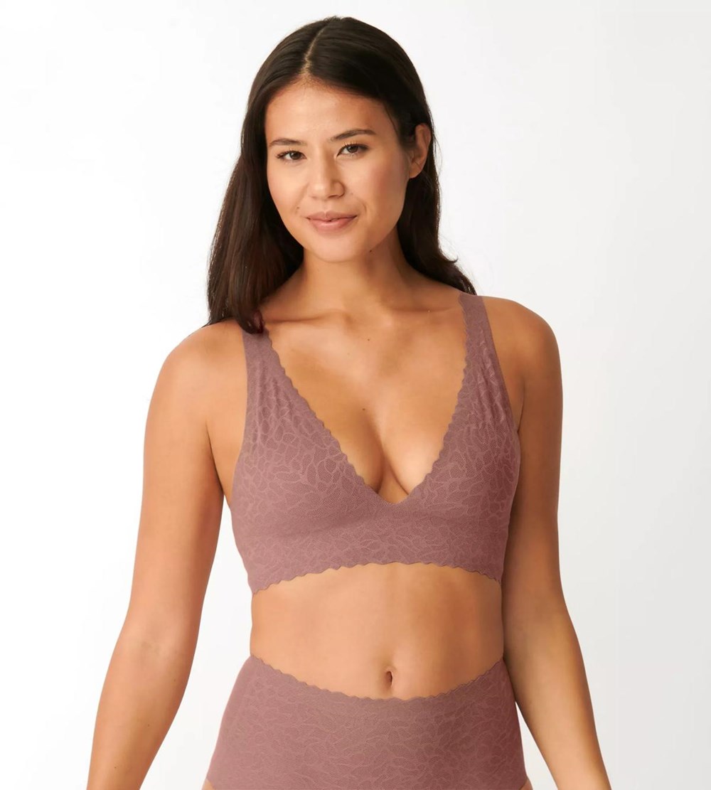 Sloggi Zero Feel Koronkowe Longline Top Cacao | 86723-PXLW