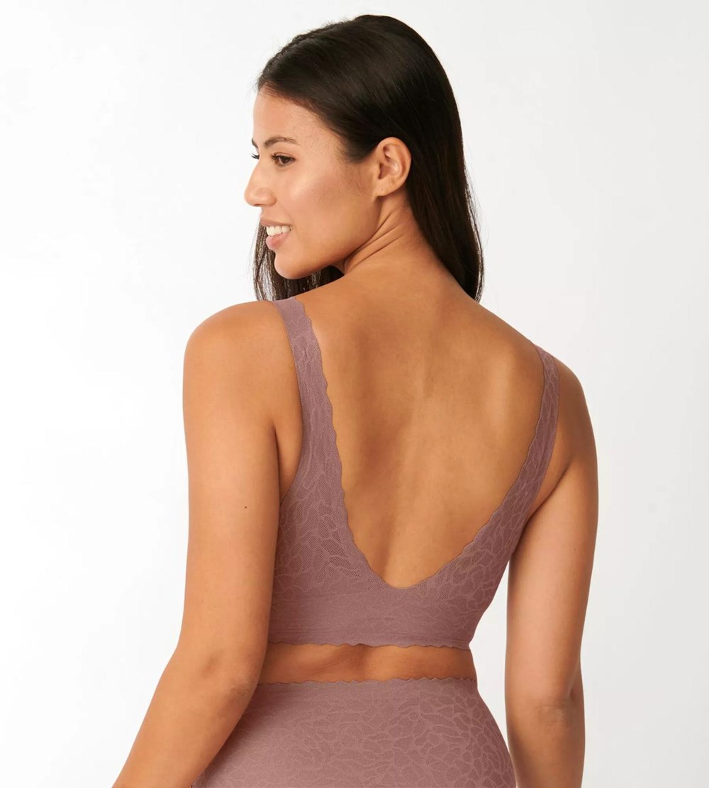 Sloggi Zero Feel Koronkowe Longline Top Cacao | 86723-PXLW