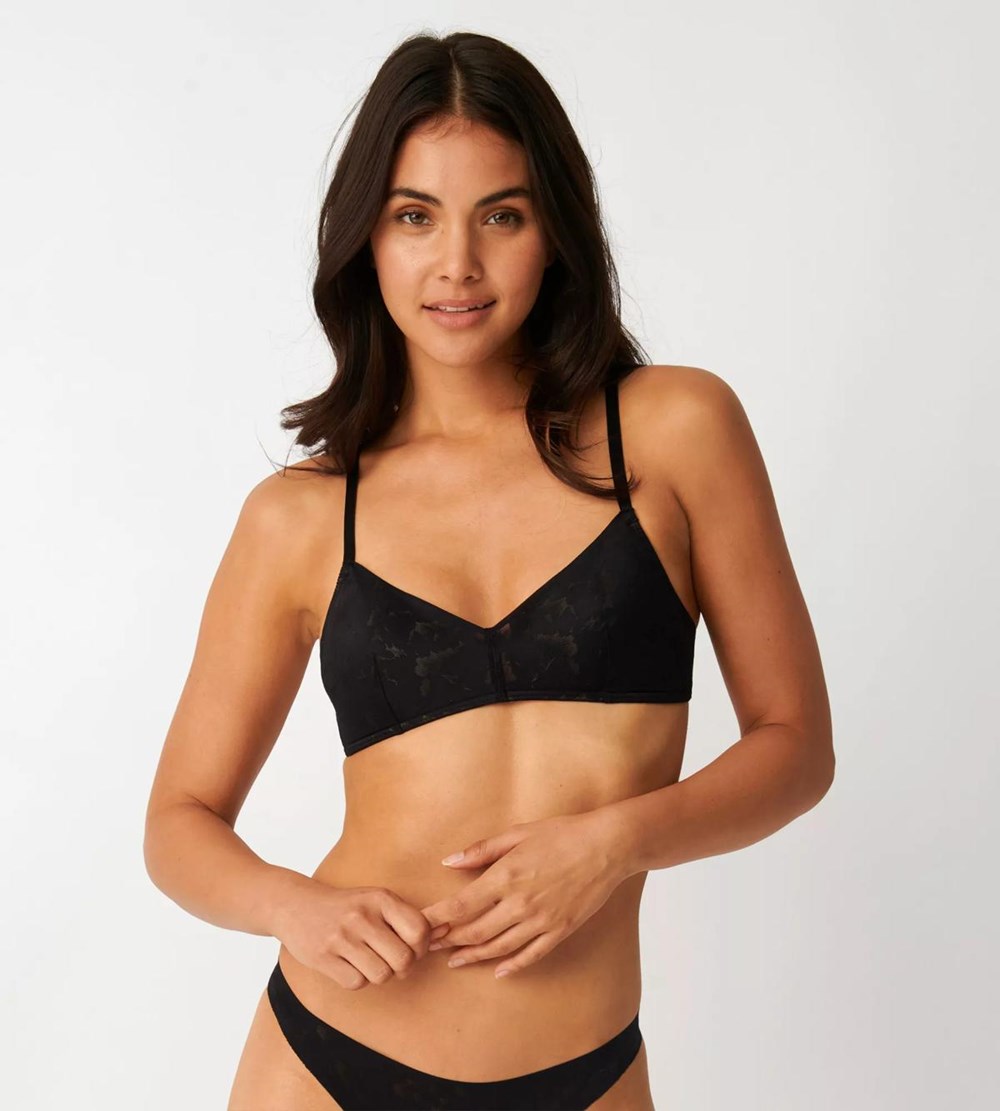 Sloggi Zero Koronkowe Bralette Czarne | 16725-JINU