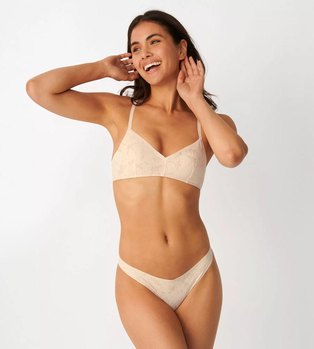 Sloggi Zero Koronkowe Bralette Fresh powder | 94128-SKLJ