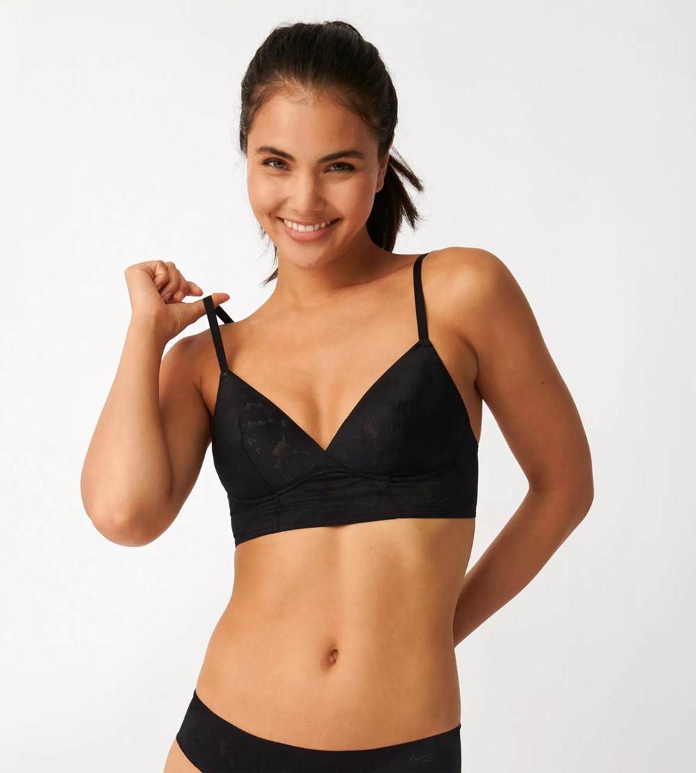 Sloggi Zero Koronkowe Non-wired Bra Czarne | 82975-TUPG