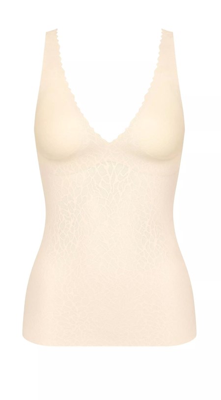 Sloggi Zero Feel Koronkowe Bra Shirt Angora | 29547-AIOB