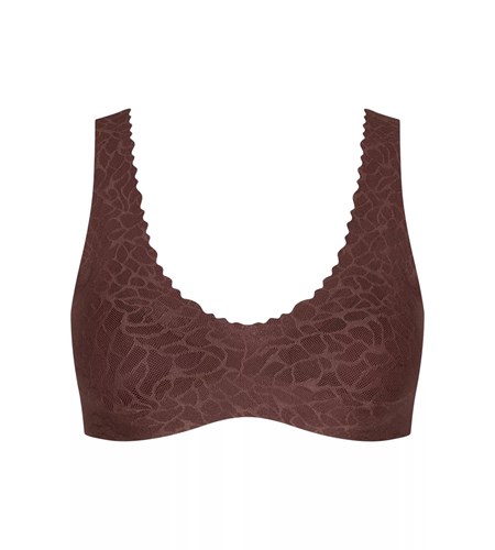 Sloggi Zero Feel Koronkowe Bralette Brązowe | 12056-FMKR